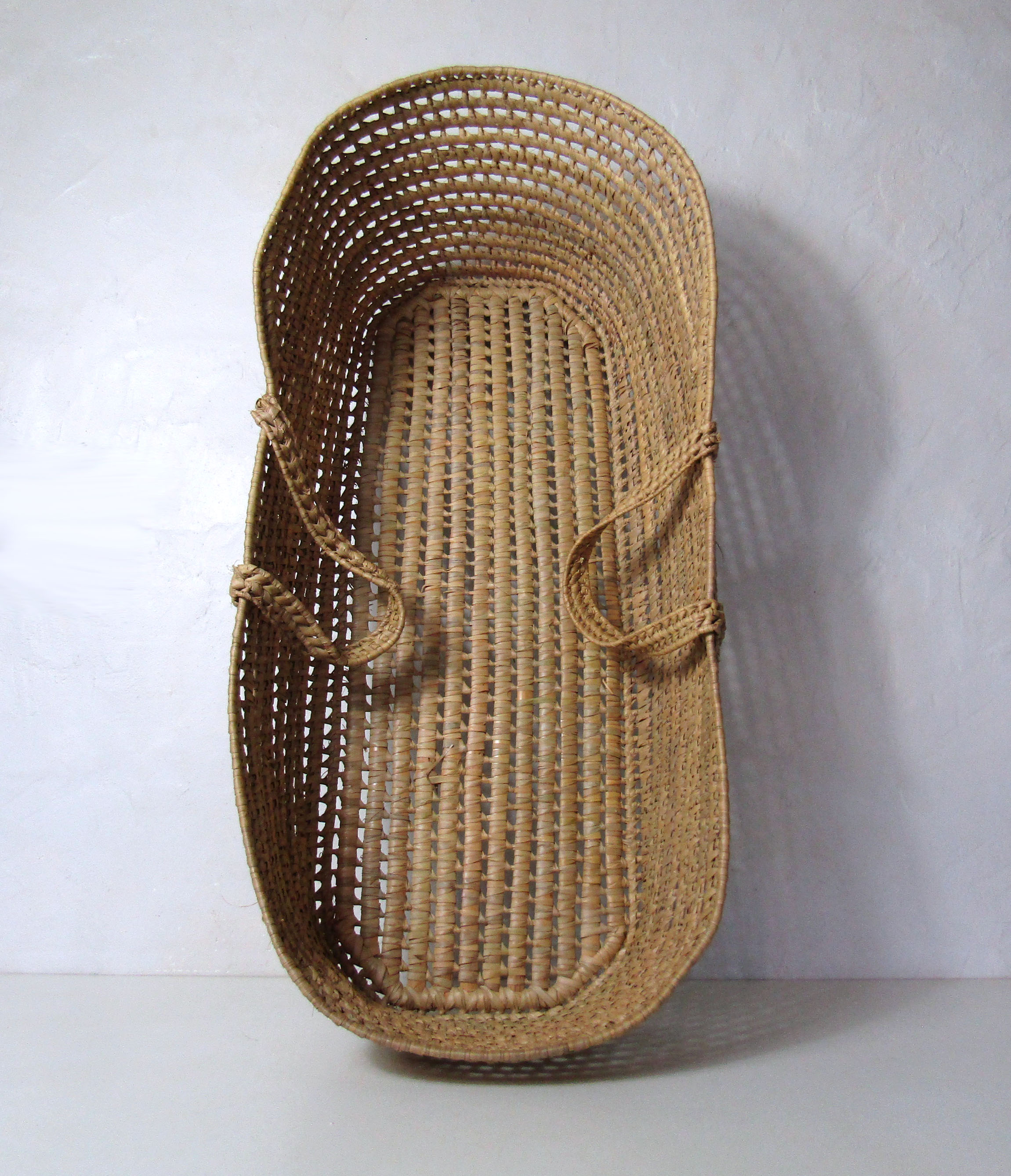 Couffin bébé en osier vintage 85x39cm