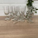 Set of 9 white wine glasses