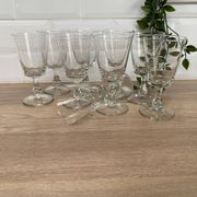 Set of 9 white wine glasses