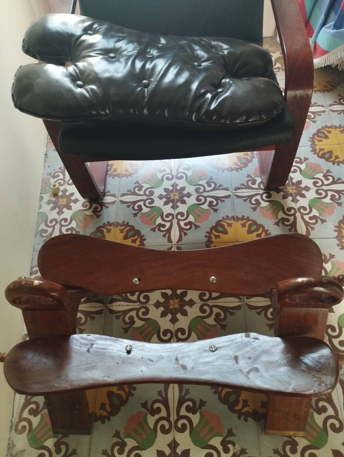 Scandinavian armchair in black leather