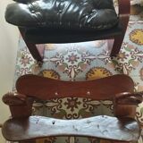 Scandinavian armchair in black leather