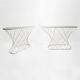 White Twisted Console 1980s  Noguchi Style USA Mid Century Oval