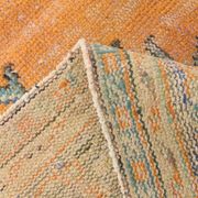 Medallion orange wool rug, beige orange vintage turkish rug 6x10 ft