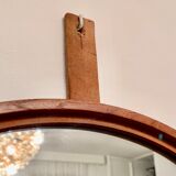 Round Teak Mirror,  Luxus, Sweden, 1960s 45cm