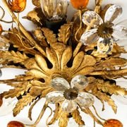 Very beautiful 1960s gold-plated ceiling or wall lamp by Banci Firenze, Ita