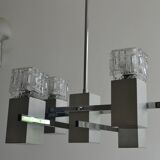 Cubic chandelier house sciolari 4 burners chrome 70s