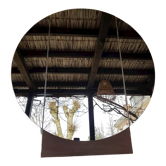 Miroir rond vintage 1970 grand 105cm