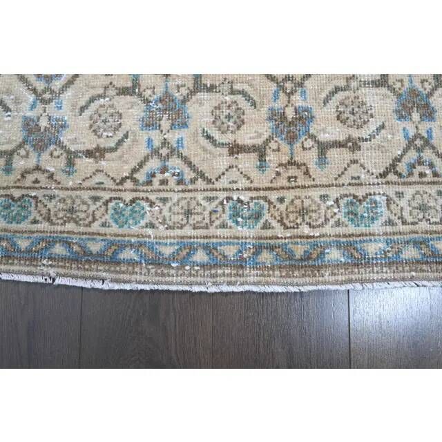 1970s Vintage Persian Handmade Wool Cotton Brown Area Rug 292x400