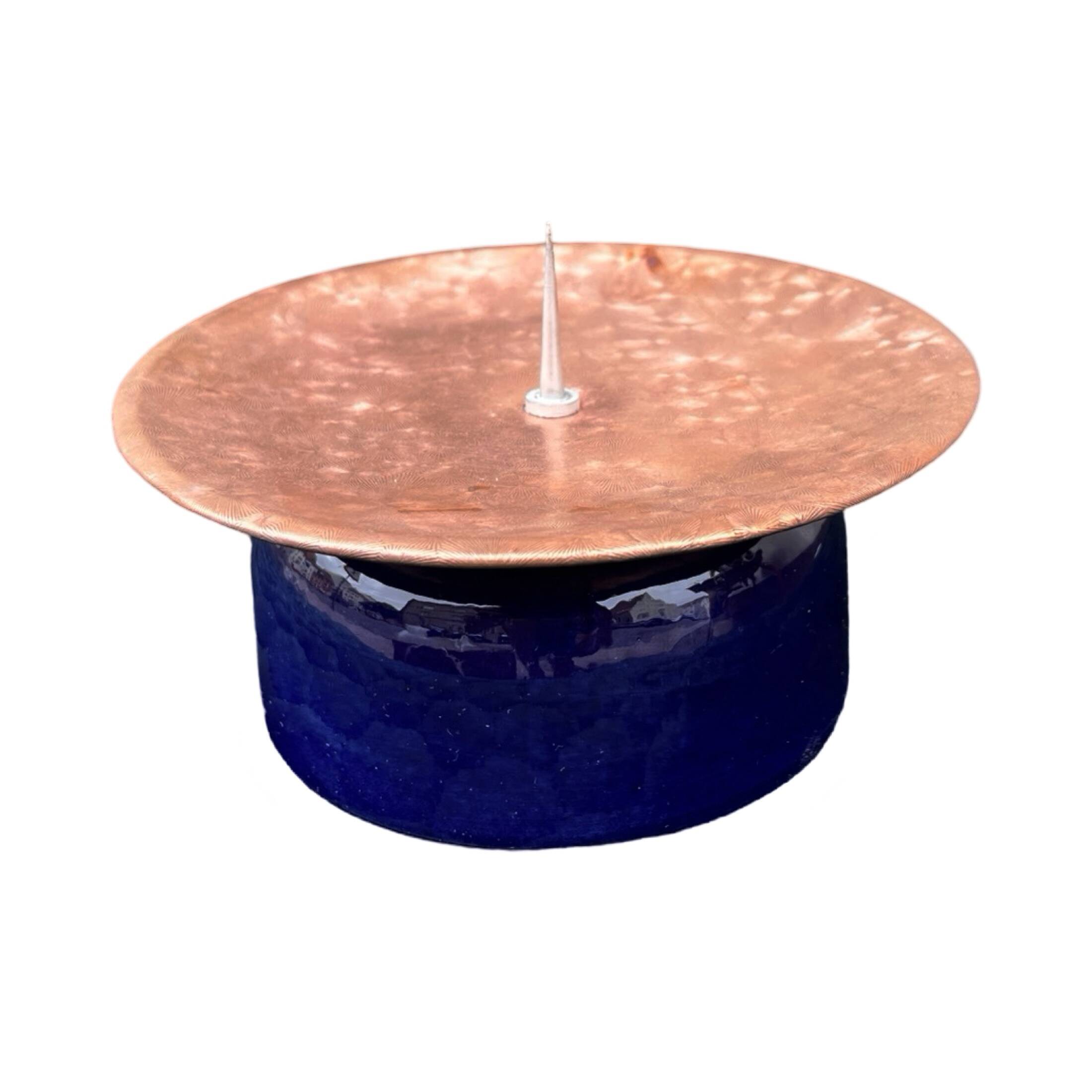 Copper and ceramic candlestick in modern style, Germany, 1970s.