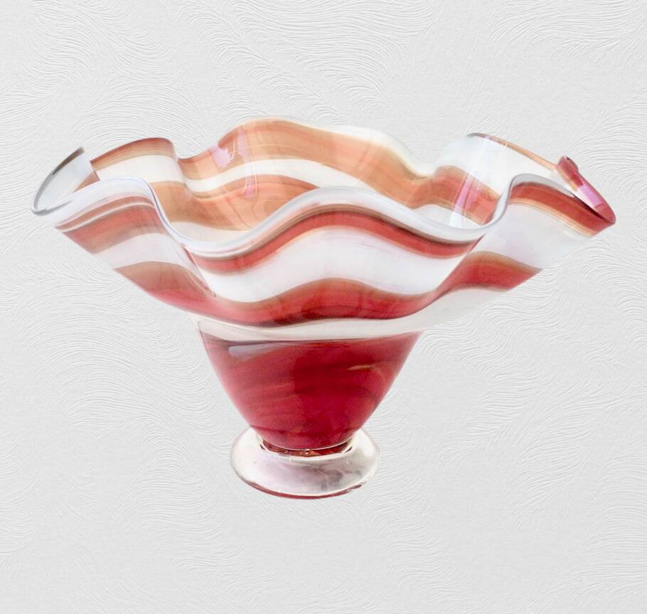 Blown glass cup or vase 1980 Jozefina Krosno