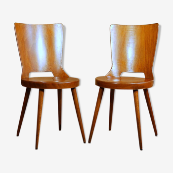 Paire de chaises bistro vintage Baumann Dove 60'