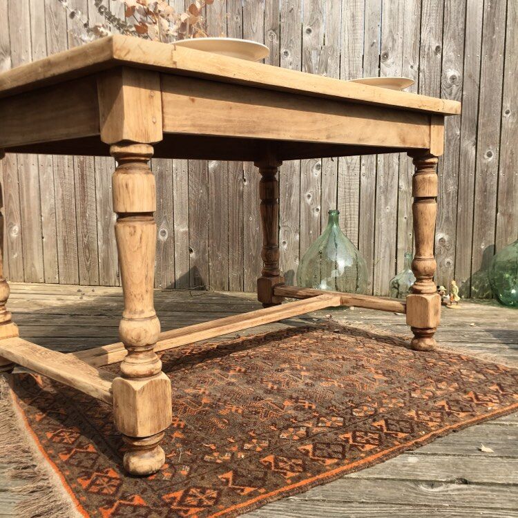 Raw wood farm table