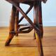Vintage solid wood chair, popular art, brutalist style, 1950s, heart-shaped backrest.