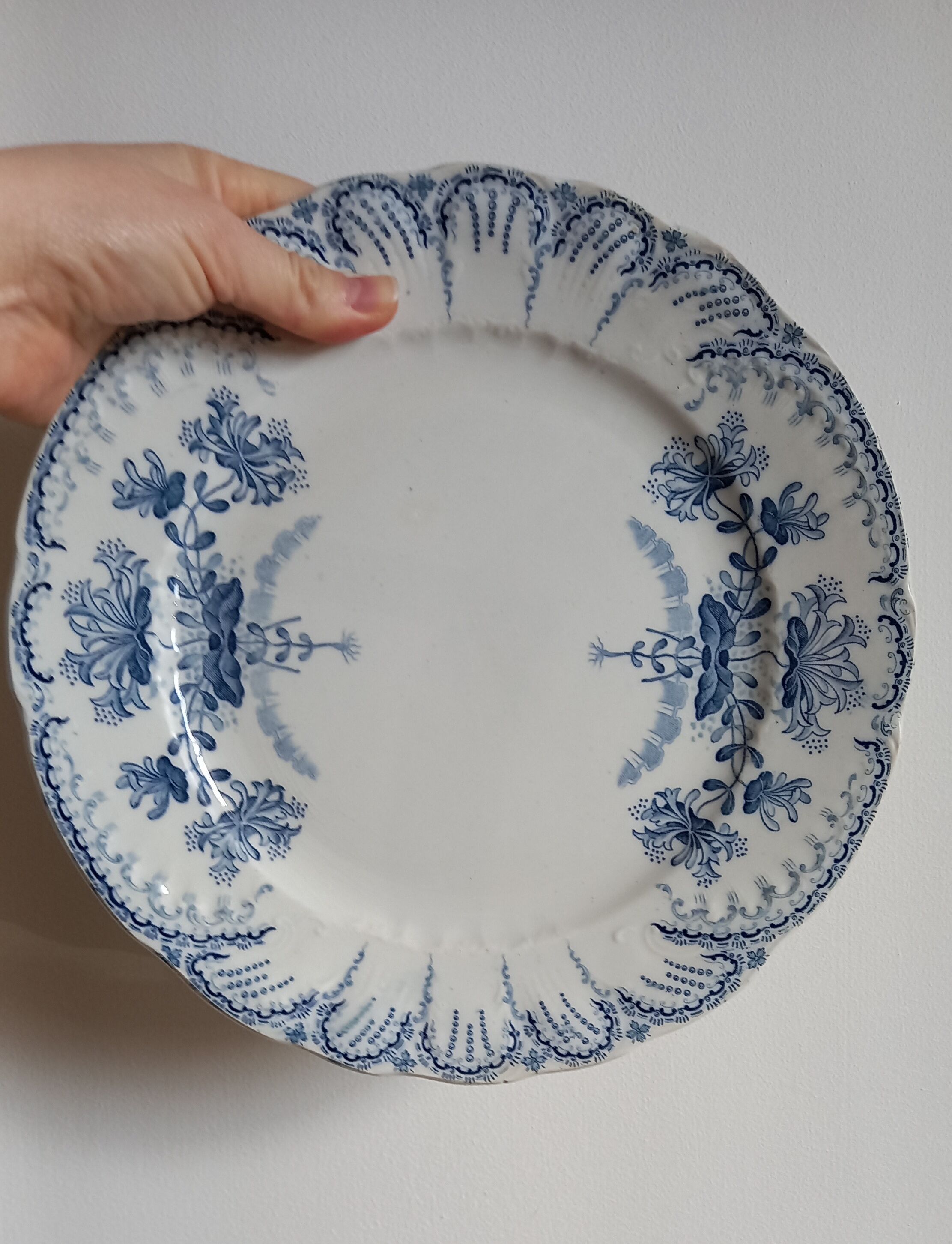 Pair of flat plates Terre de Fer "Régence" Saint-Amand & Hamage
