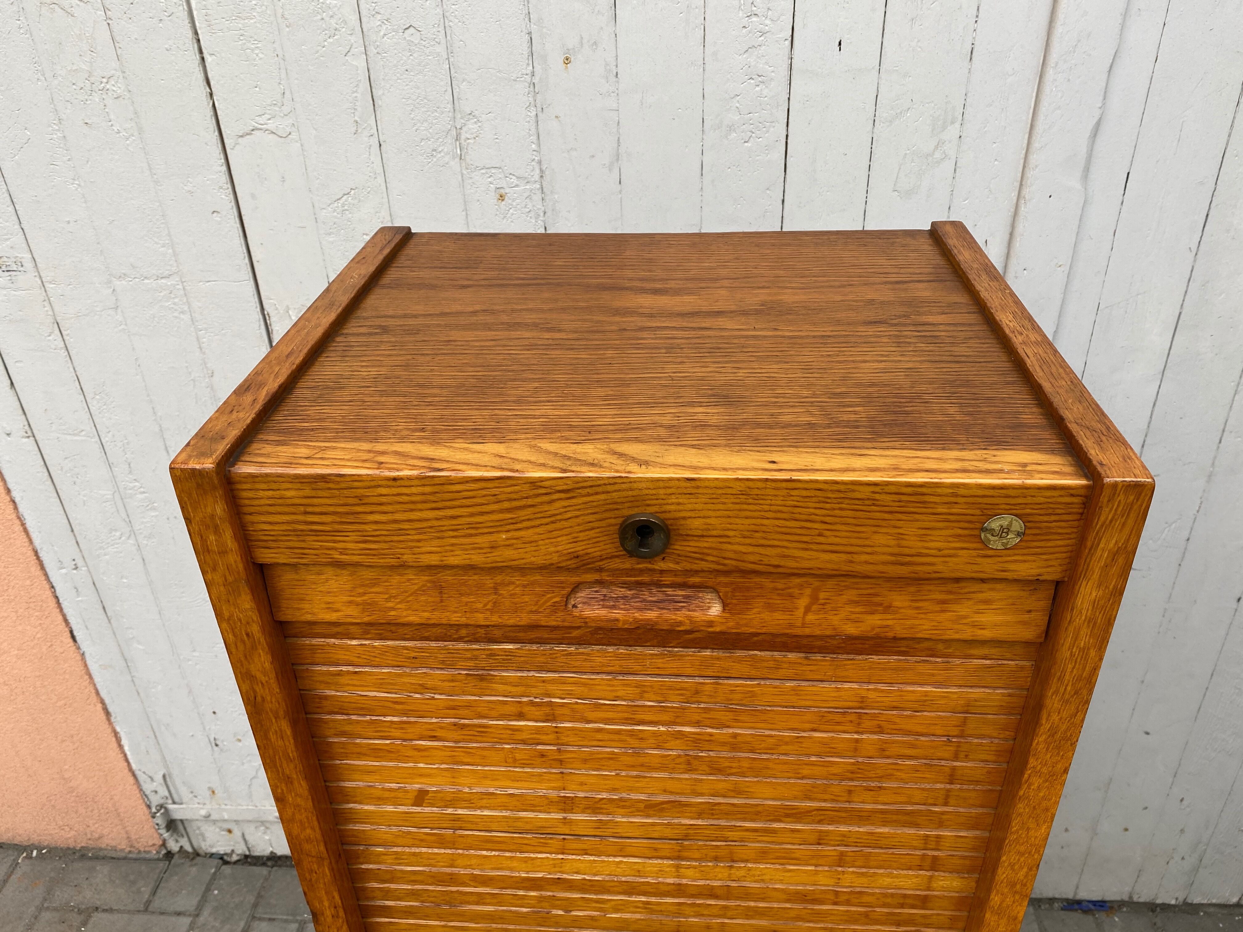 Industrial furniture notary binder with vintage j-b curtain 1960s