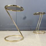 Vintage brass side tables - set of 2, 1970s