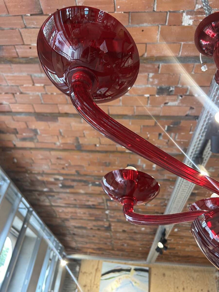 Lustre Murano rouge 1970