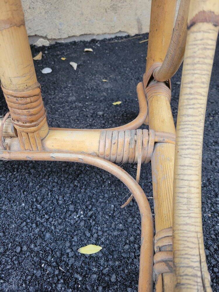 Vintage rattan table
