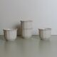 Set of 4 white ceramic cups