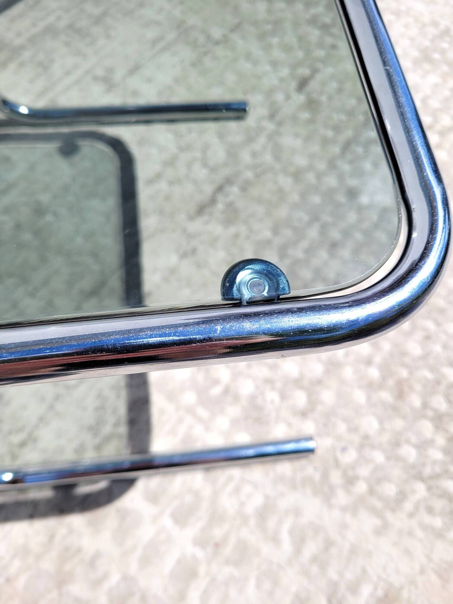 Vintage nesting coffee tables in chrome and smoked glass