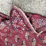 Tapis ancien turkmène kisyl ayak milieu 19eme210x170cm