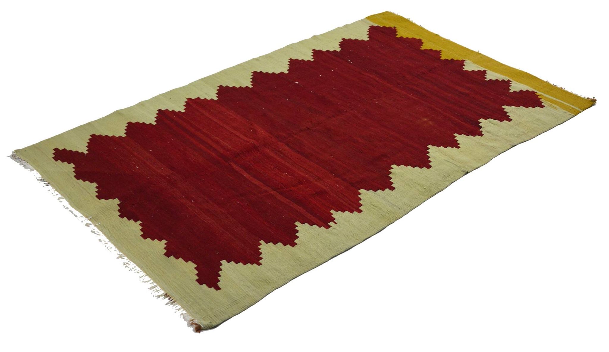 Vintage Minimalist Turkish Kilim Rug 133x213 cm Handmade Wool