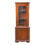 English Victorian wooden corner display cabinet