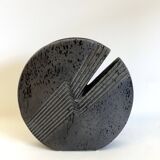 Dark gray ceramic vase by Nereo Boaretto