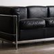 Cassina LC2 three seater sofa by Charlotte Perriand and Le Corbusier, 1980s