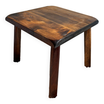 Tabouret brutaliste bois 4 pieds