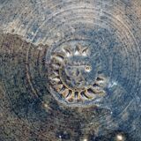 XL dish in blue glazed terracotta