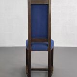 Set of 8 wooden and fabric chairs