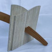 Original Italian glass and travertine marble dining table office desk