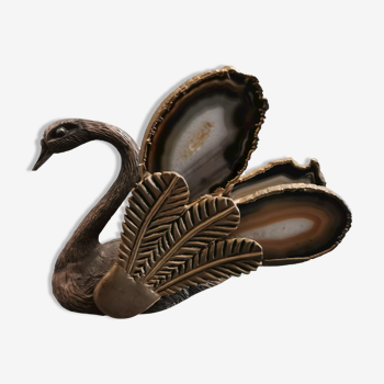 70 vintage mail swan with agate wings