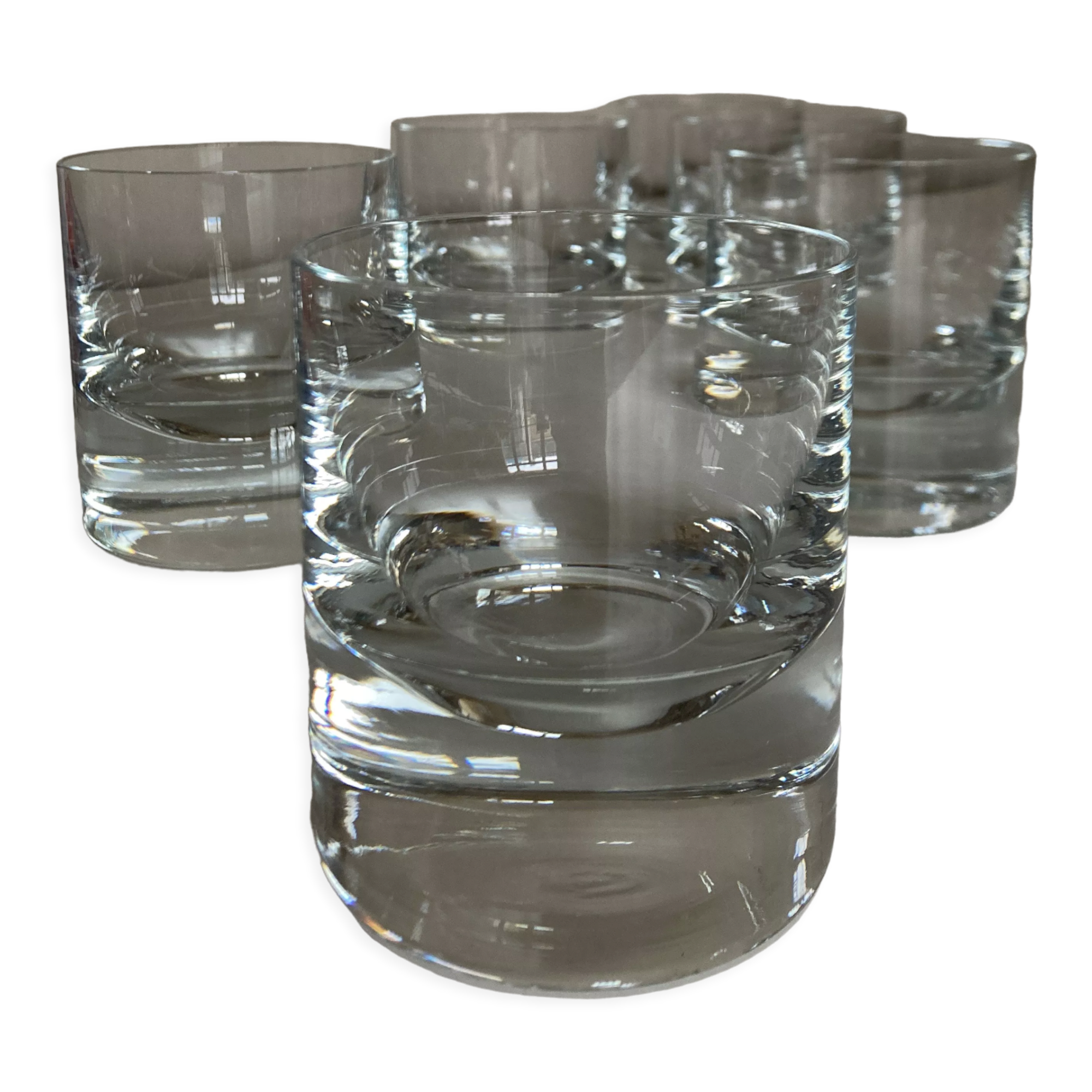 Set of 6 glasses solid cups XXL crystal 1970