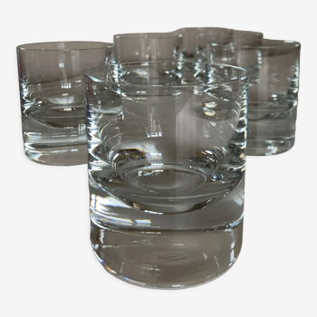 Set de 6 verres gobelets massifs XXL en cristal 1970