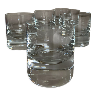 Set de 6 verres gobelets massifs XXL en cristal 1970