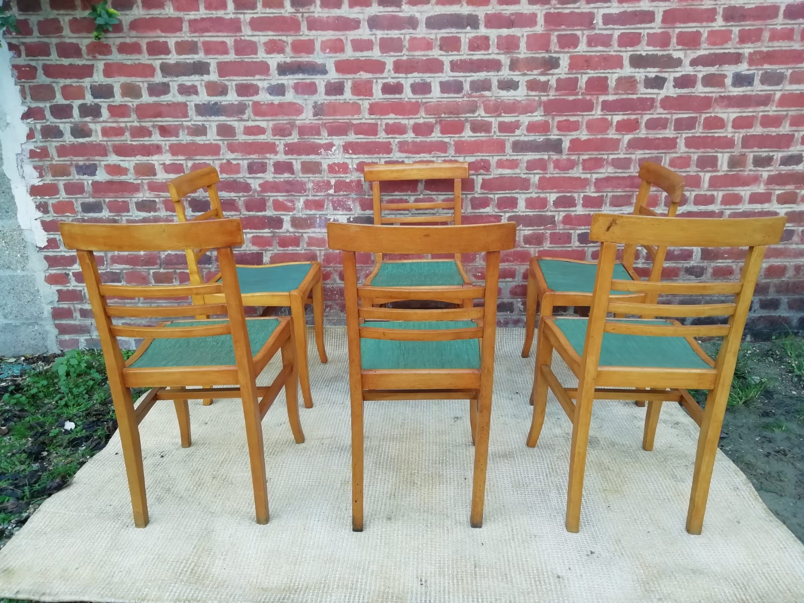 Chairs formica and wood 1950 circa