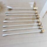 Set of 8 cocktail mixers with bamboo handles from the 60s