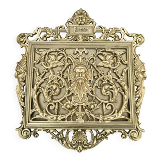 Solid brass magazine rack, Victorian era.