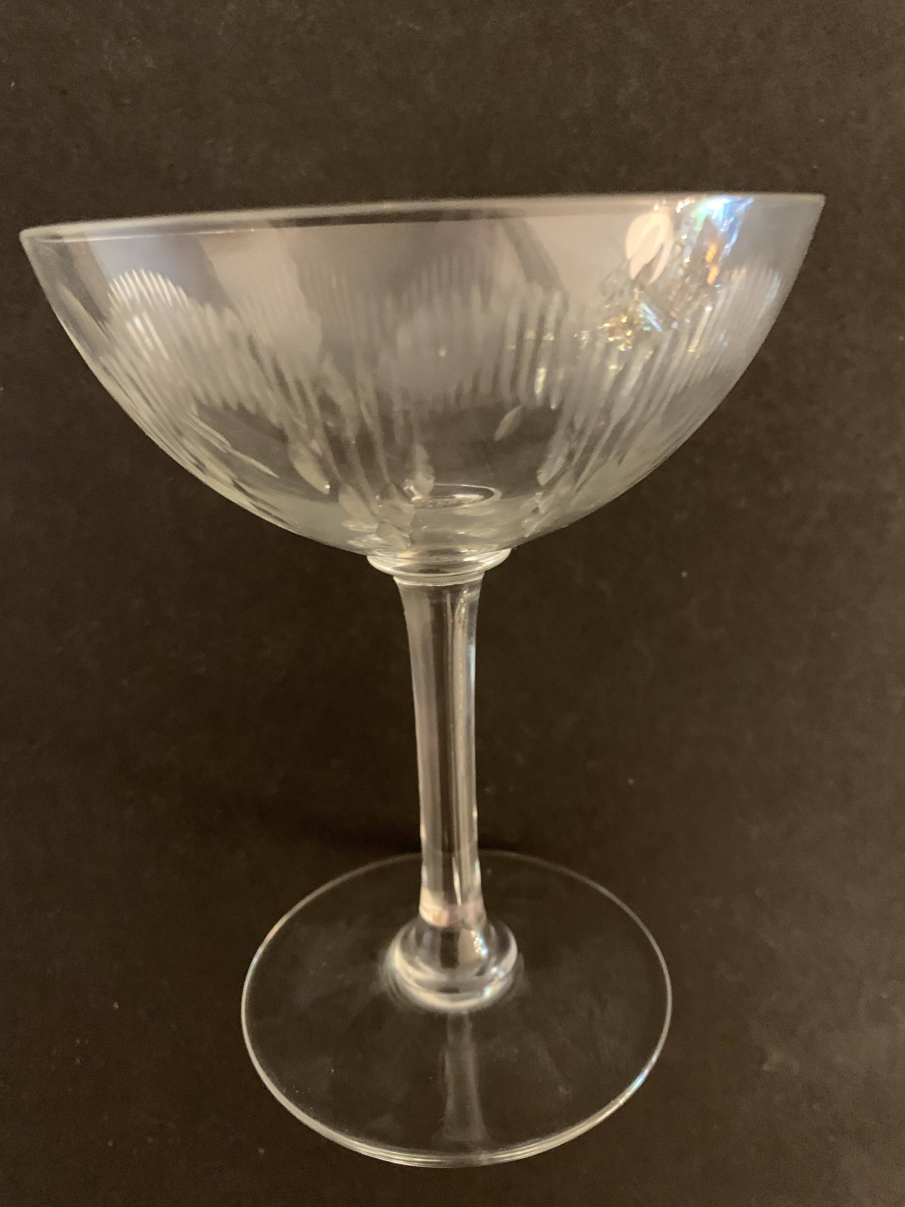 7 cut crystal champagne glasses