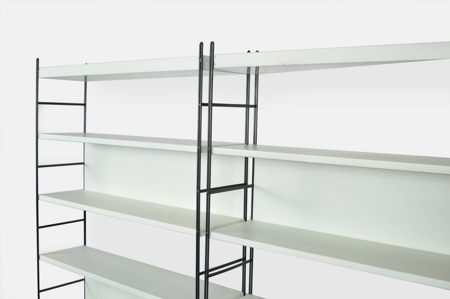 Industrial metal roomdivider / bookcases / bookshelves, 1960s Netherlands