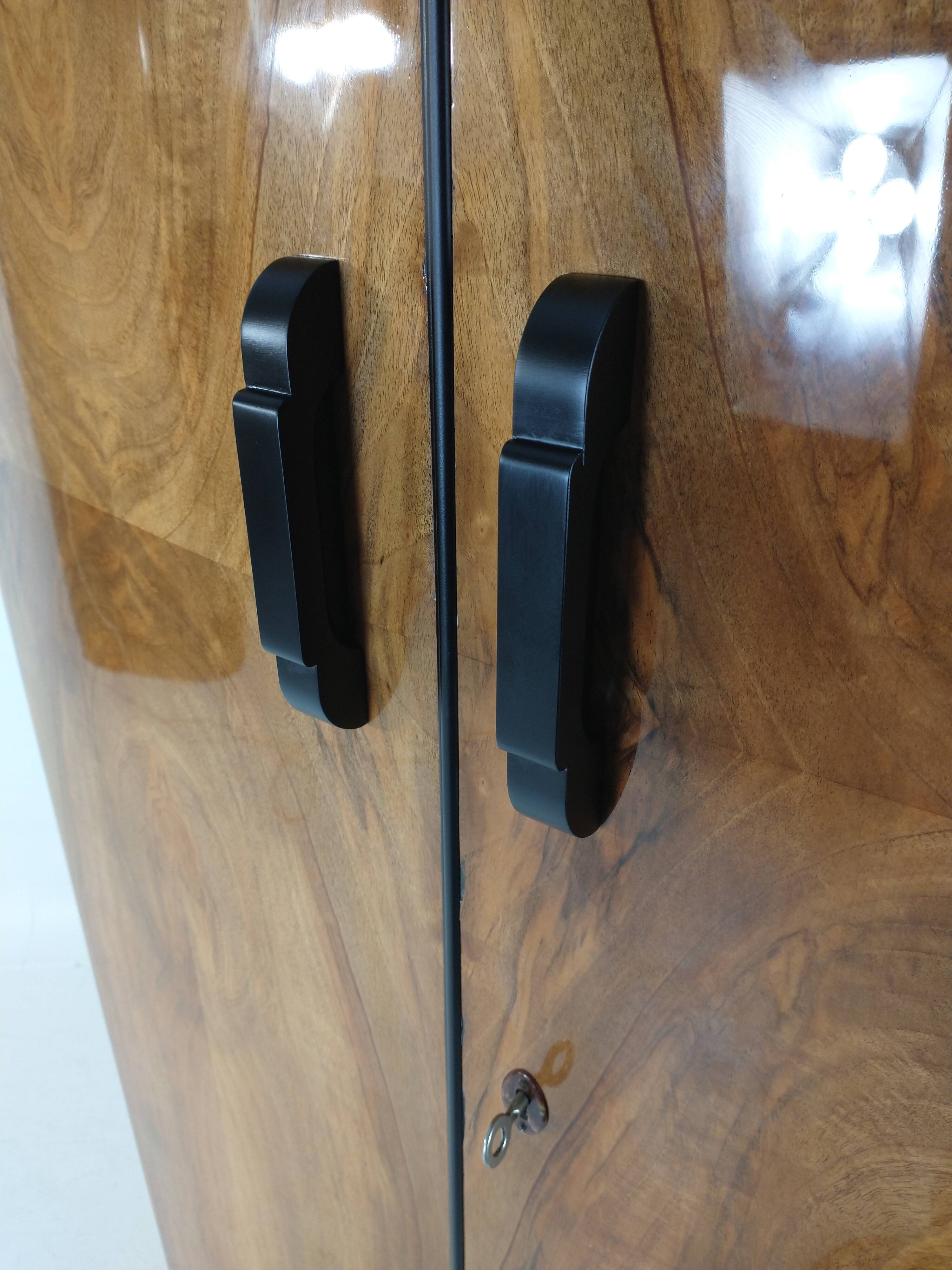 Art Deco Walnut Wardrobe by Jindřich Halabala for UP Závody, 1950s