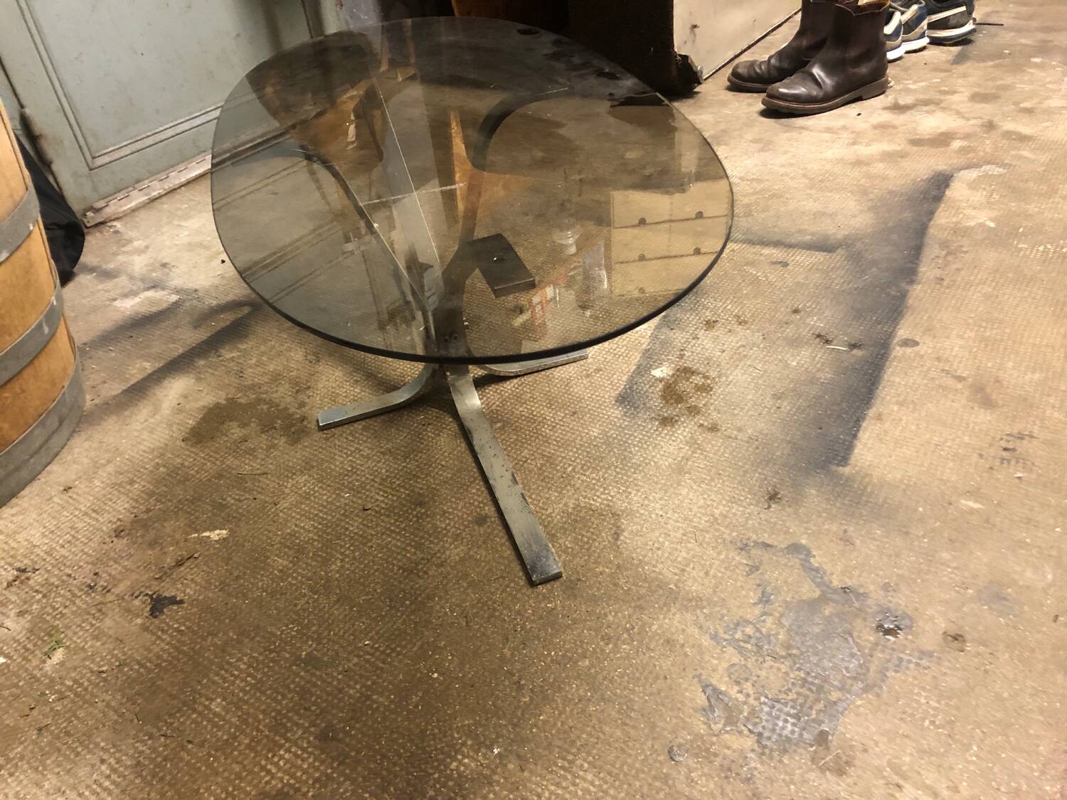 Glass coffee table