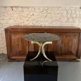 70's side table in brass and glass
