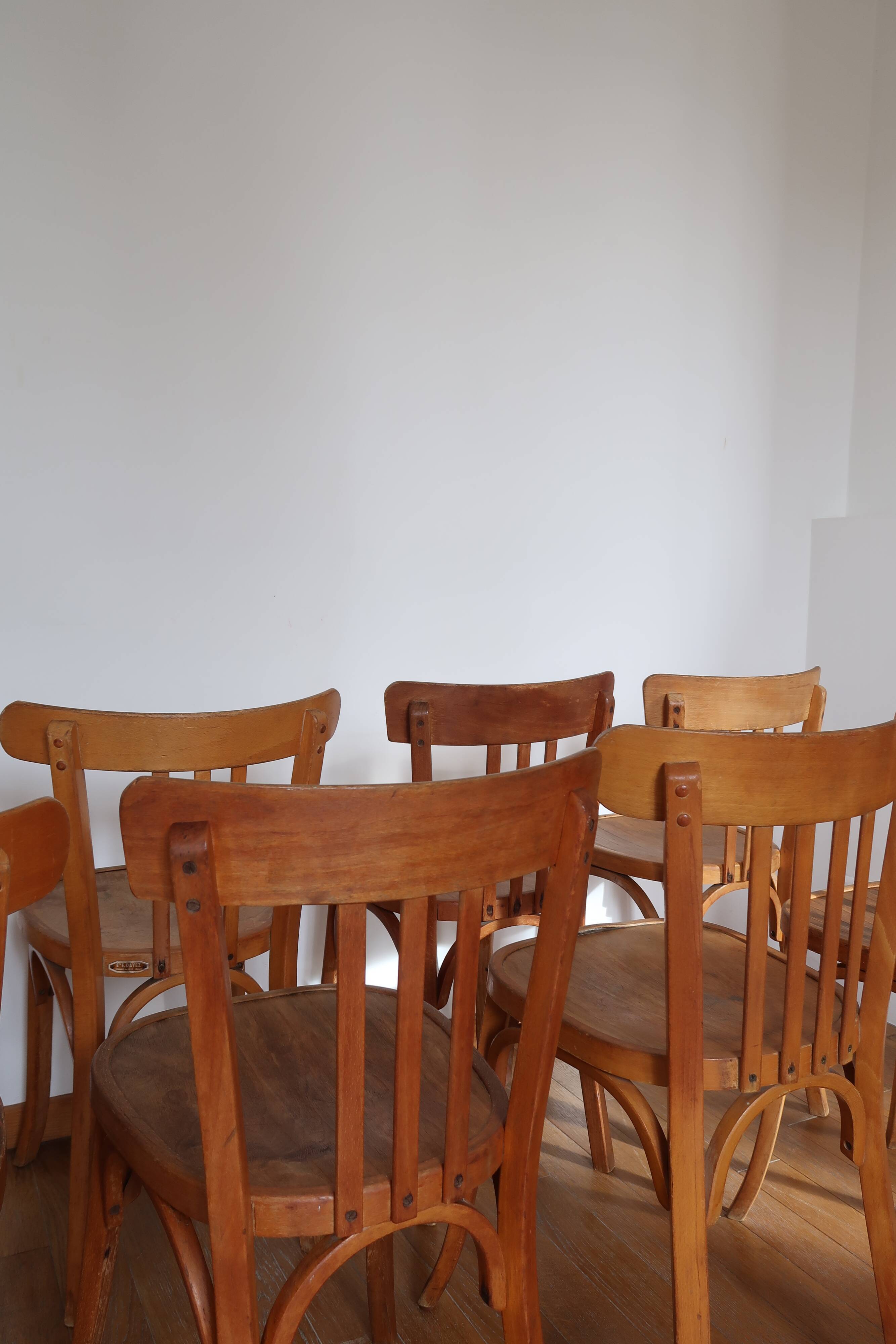 Set of 10 baumann bistro chairs