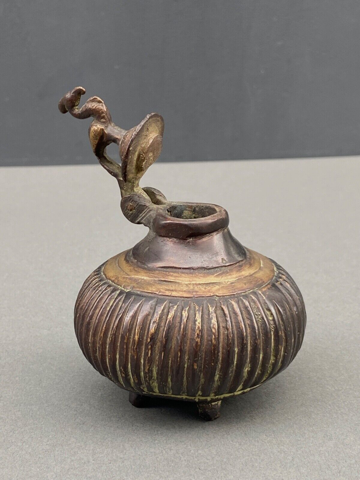 Bronze Inkwell Indian Nineteenth Peacock Bird Decor