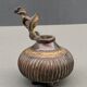 Bronze Inkwell Indian Nineteenth Peacock Bird Decor