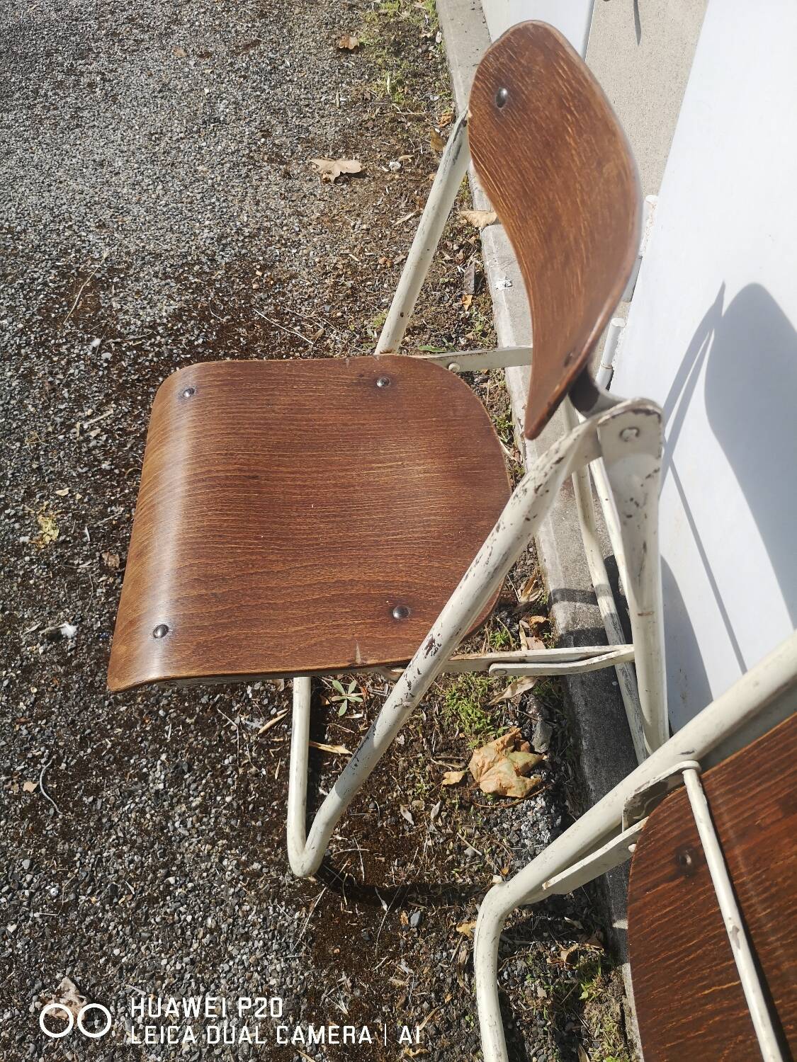 Pair of Bienaise model folding chairs from the Nelson brothers dating from the 1930s.