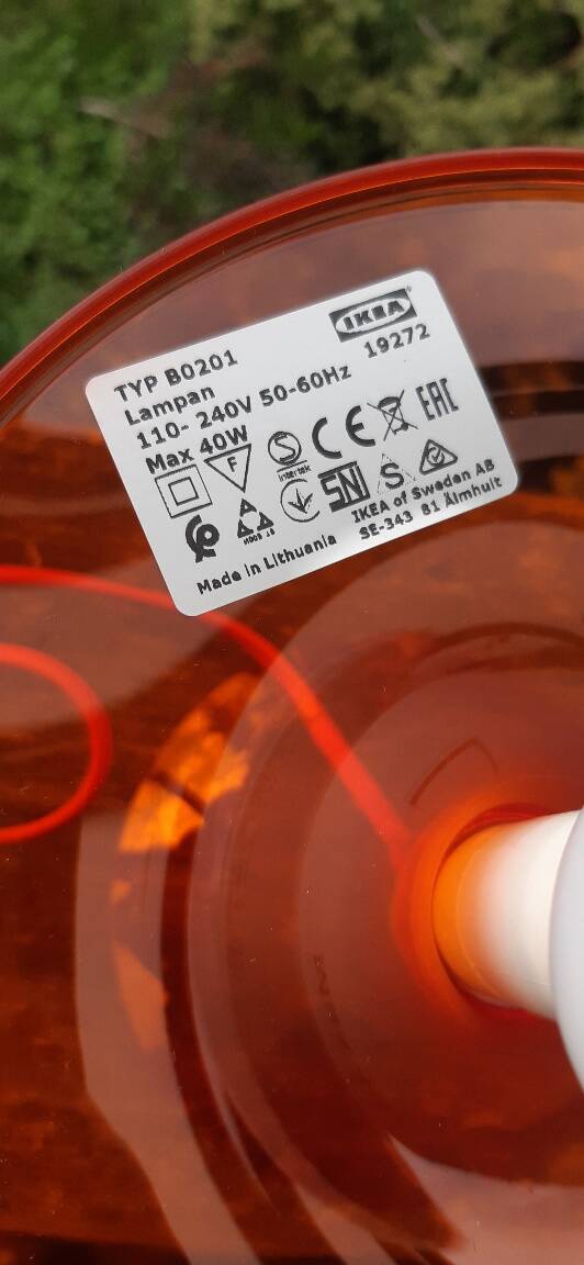 Orange lamp by Carl Ojerstam for IKEA